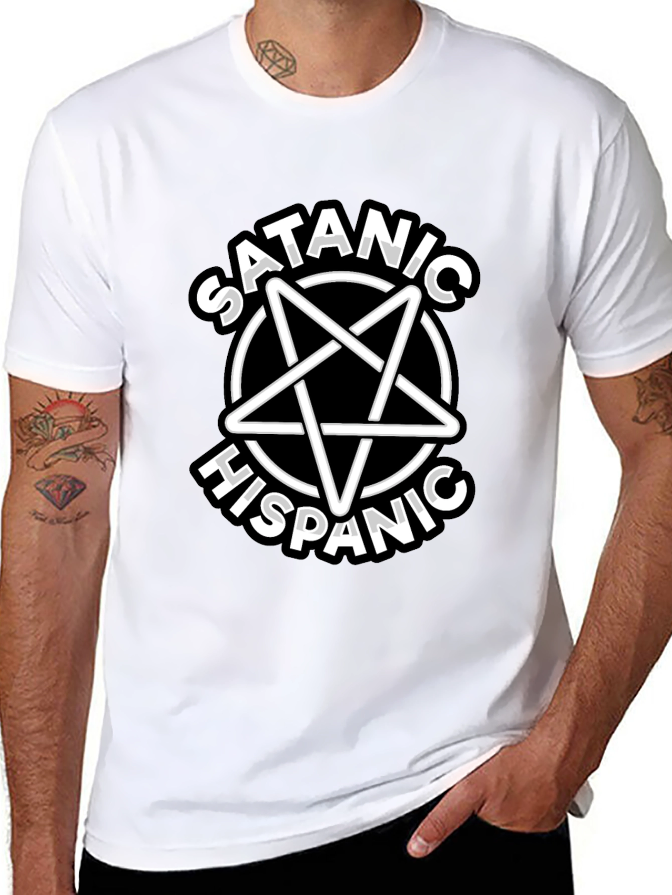 Satanic Hispanic T-Shirt - Black Graphic Tee