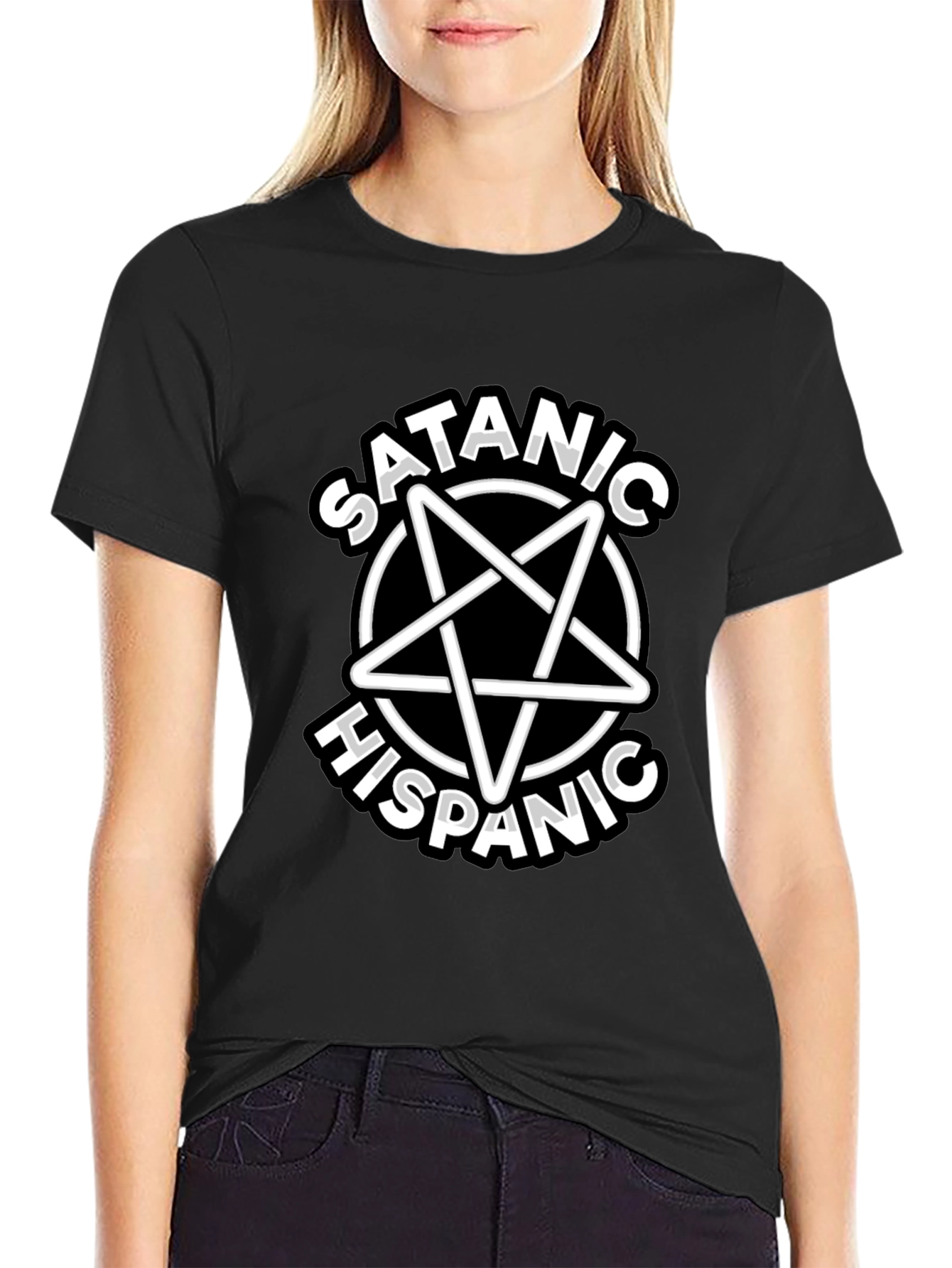 Satanic Hispanic T-Shirt - Black Graphic Tee