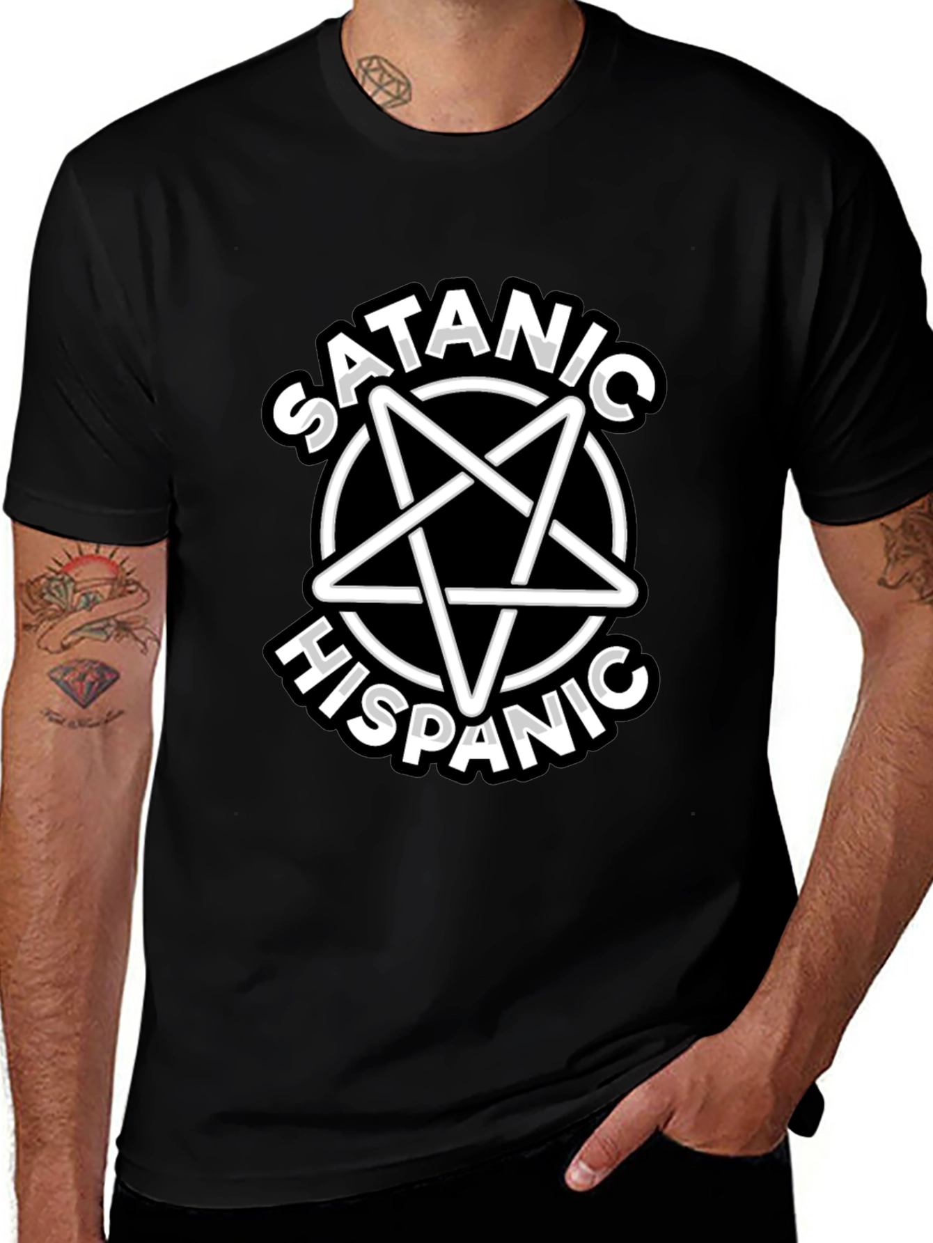 Satanic Hispanic T-Shirt - Black Graphic Tee