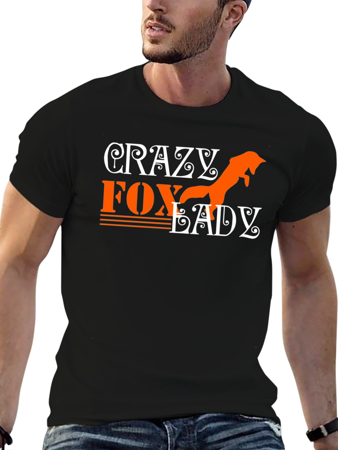 Crazy Fox Lady Graphic T-Shirt