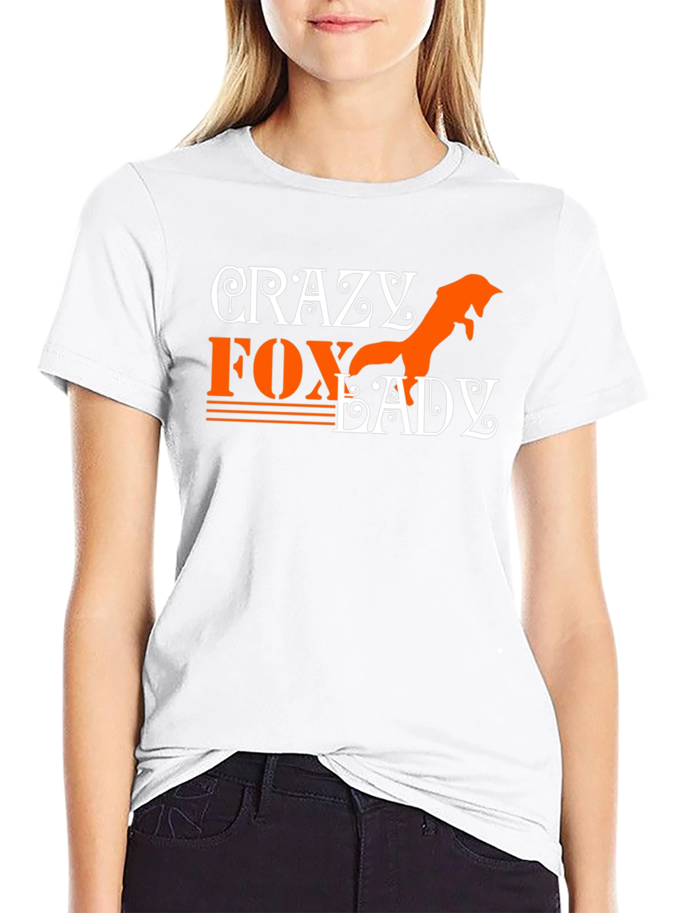 Crazy Fox Lady Graphic T-Shirt
