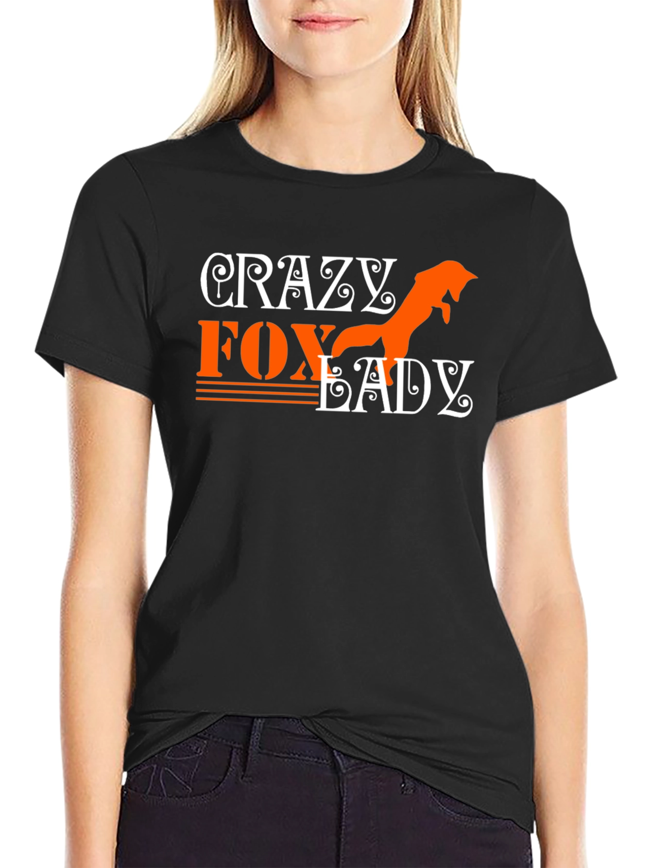 Crazy Fox Lady Graphic T-Shirt