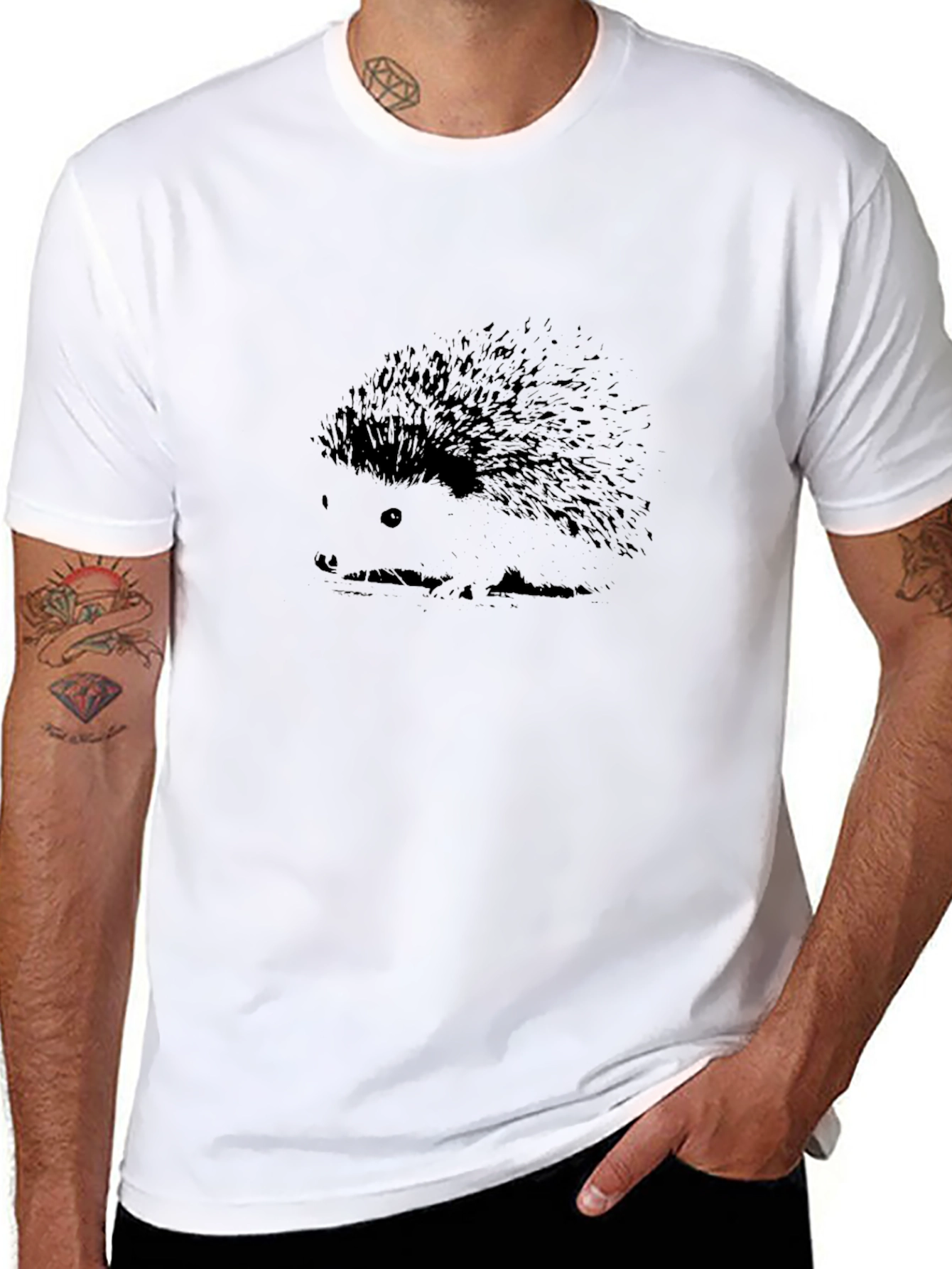 Black Hedgehog Graphic T-Shirt