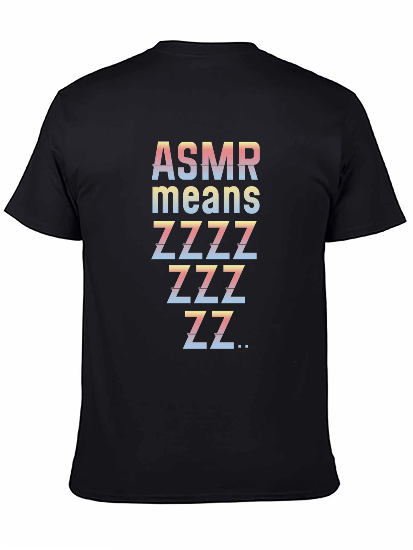 ASMR Sleepy Zzz Mens Black T-Shirt