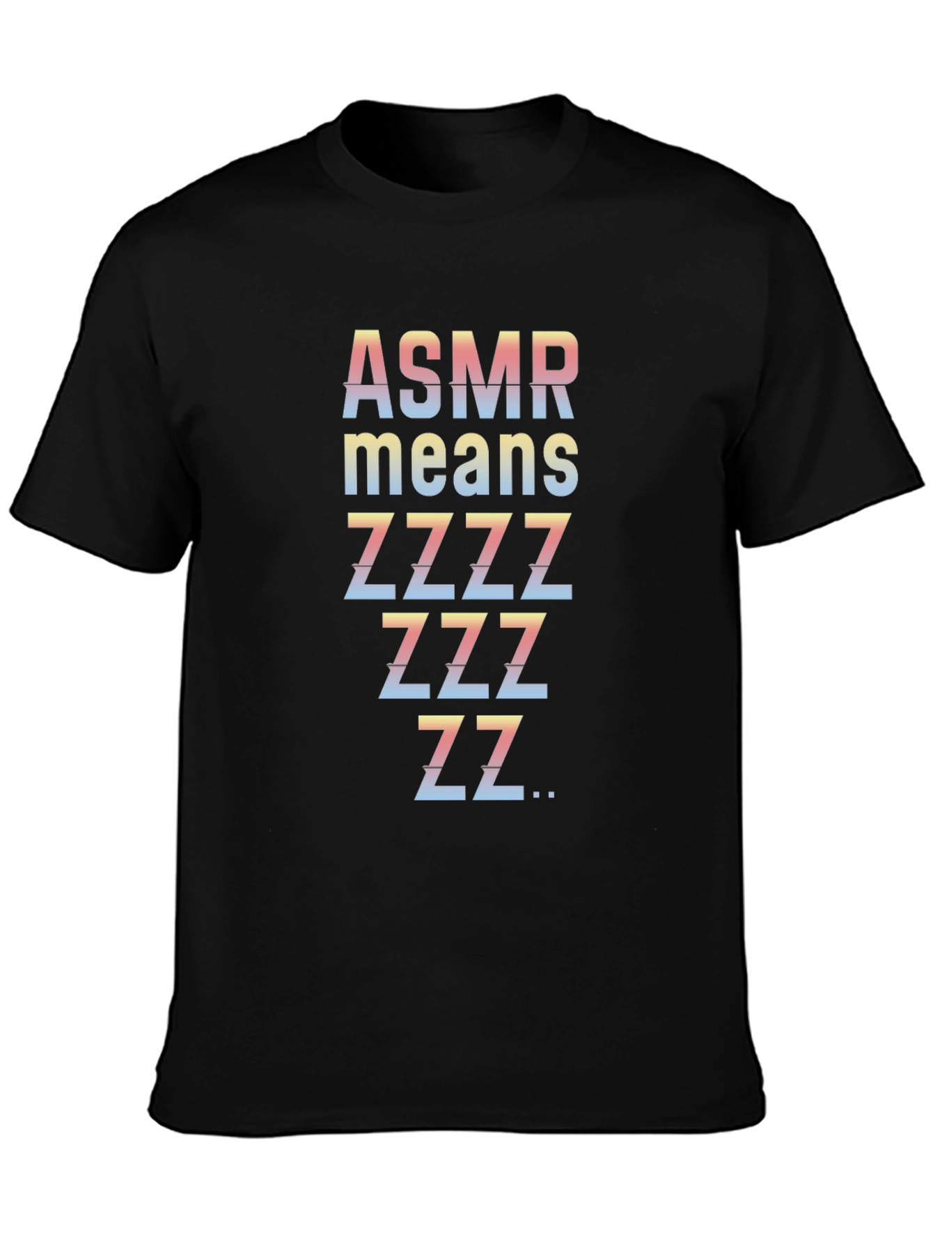ASMR Sleepy Zzz Mens Black T-Shirt