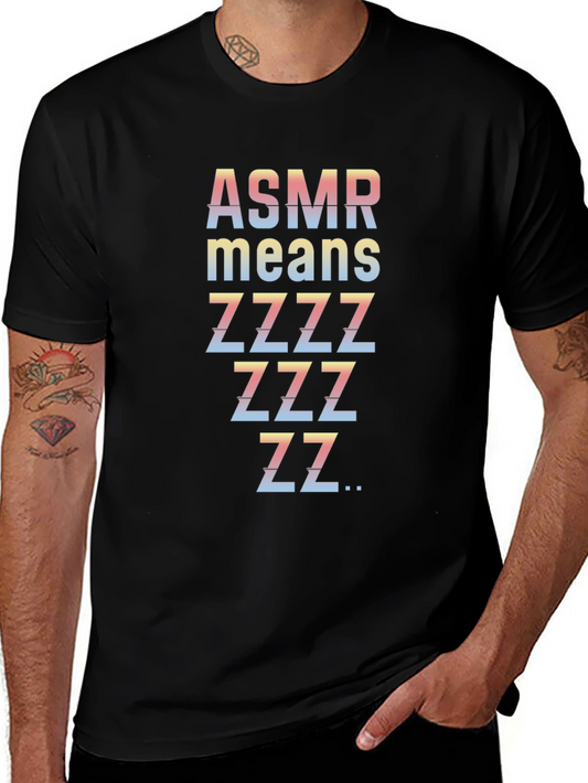 ASMR Sleepy Zzz Mens Black T-Shirt