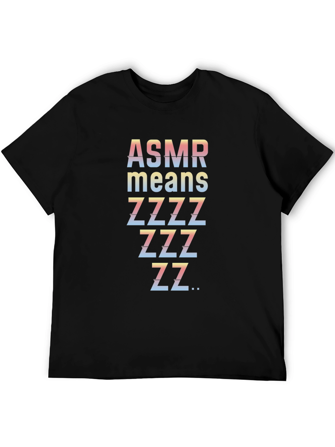 ASMR Sleepy Zzz Mens Black T-Shirt