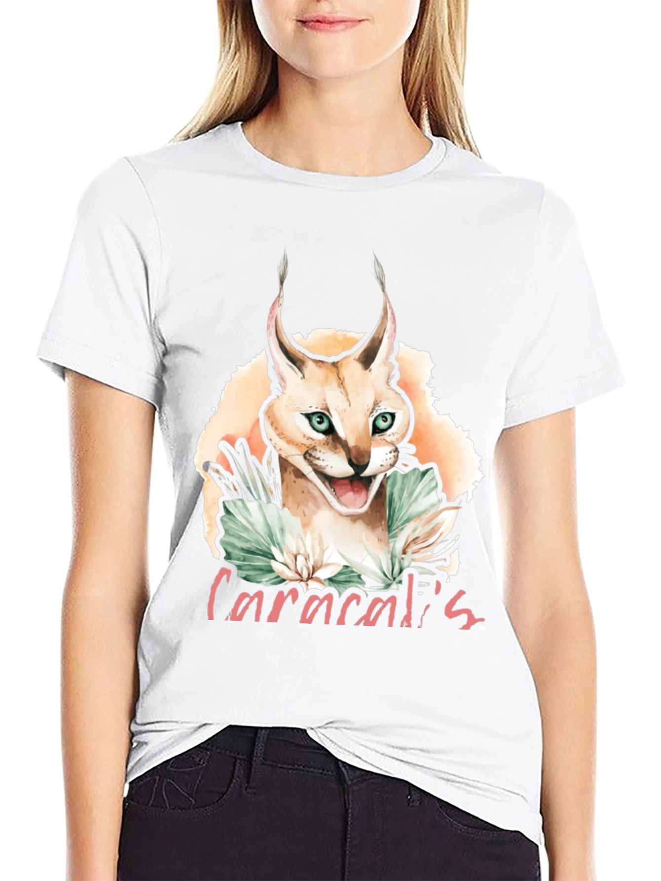 Caracal Cat Graphic T-Shirt