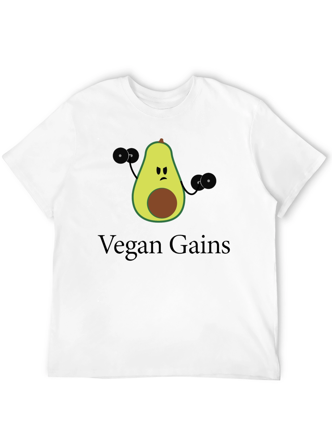 Vegan Gains T-Shirt - Avocado Fitness Design