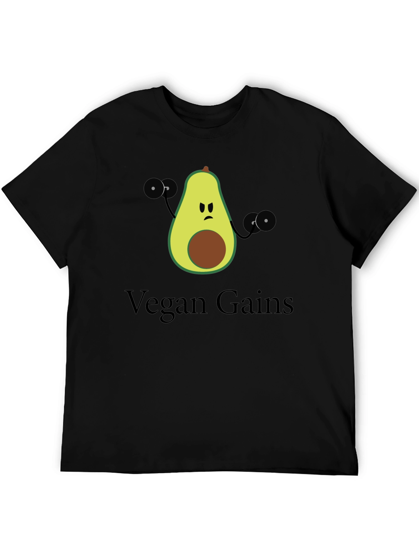 Vegan Gains T-Shirt - Avocado Fitness Design
