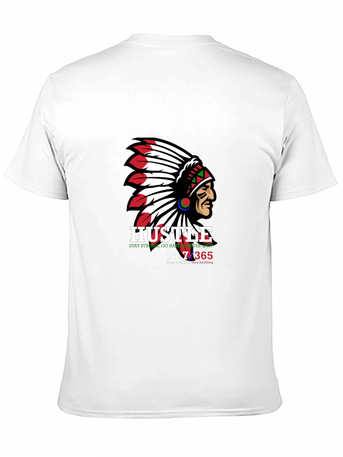 Hustle Native American Chief Graphic T-Shirt