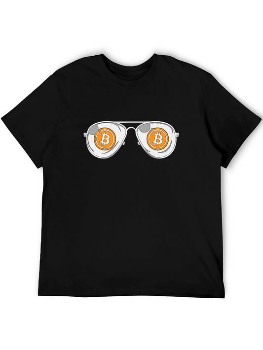 Bitcoin Aviator Sunglasses T-Shirt - Crypto Style