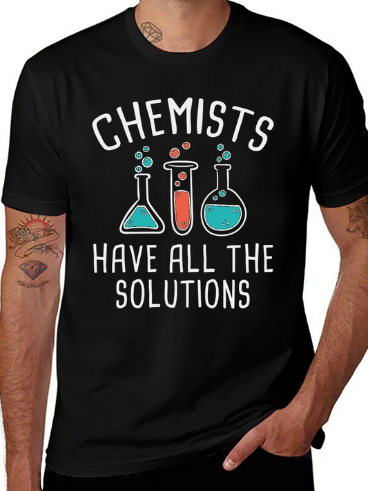 Chemist Humor Black T-Shirt - Solutions Graphic Tee