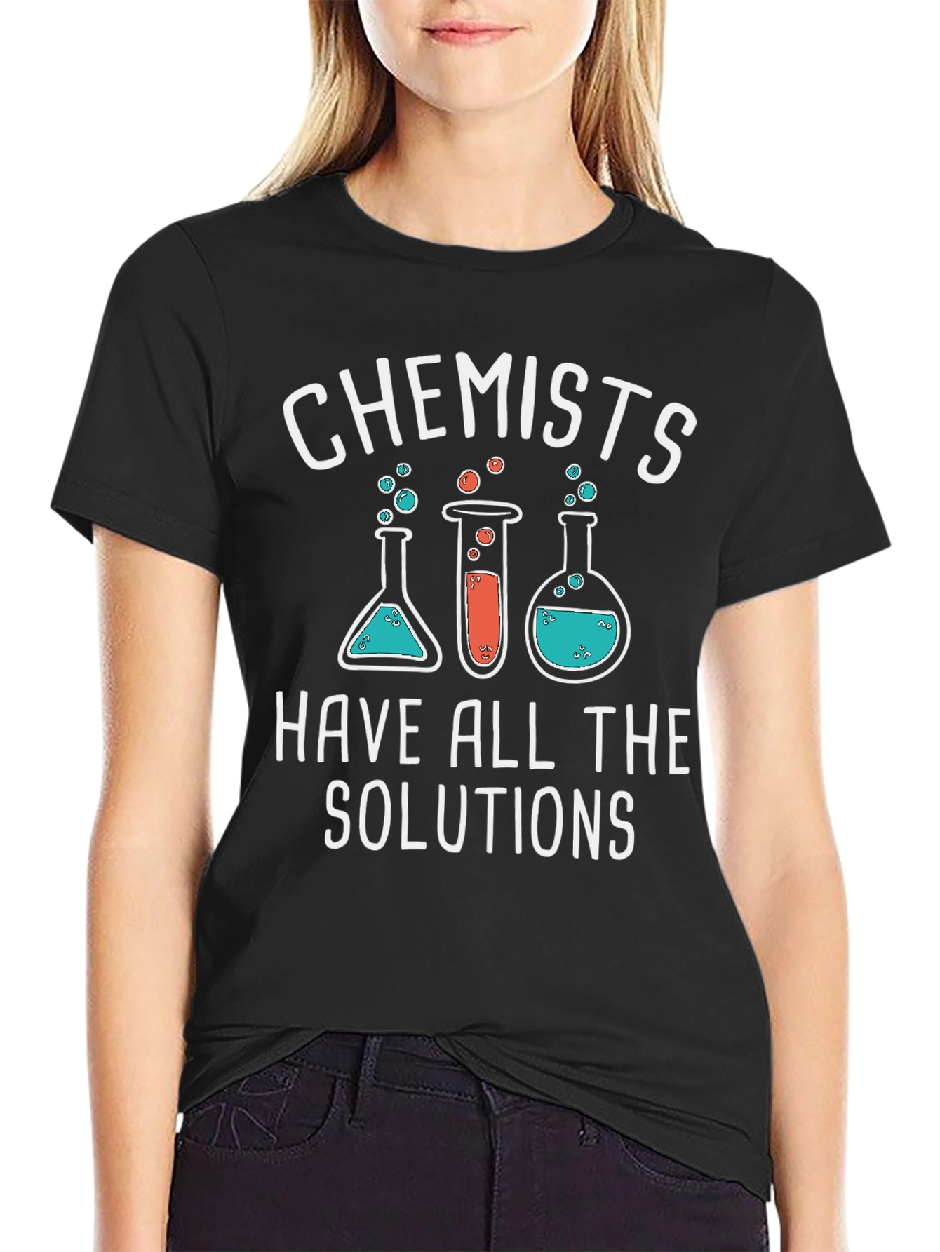 Chemist Humor Black T-Shirt - Solutions Graphic Tee