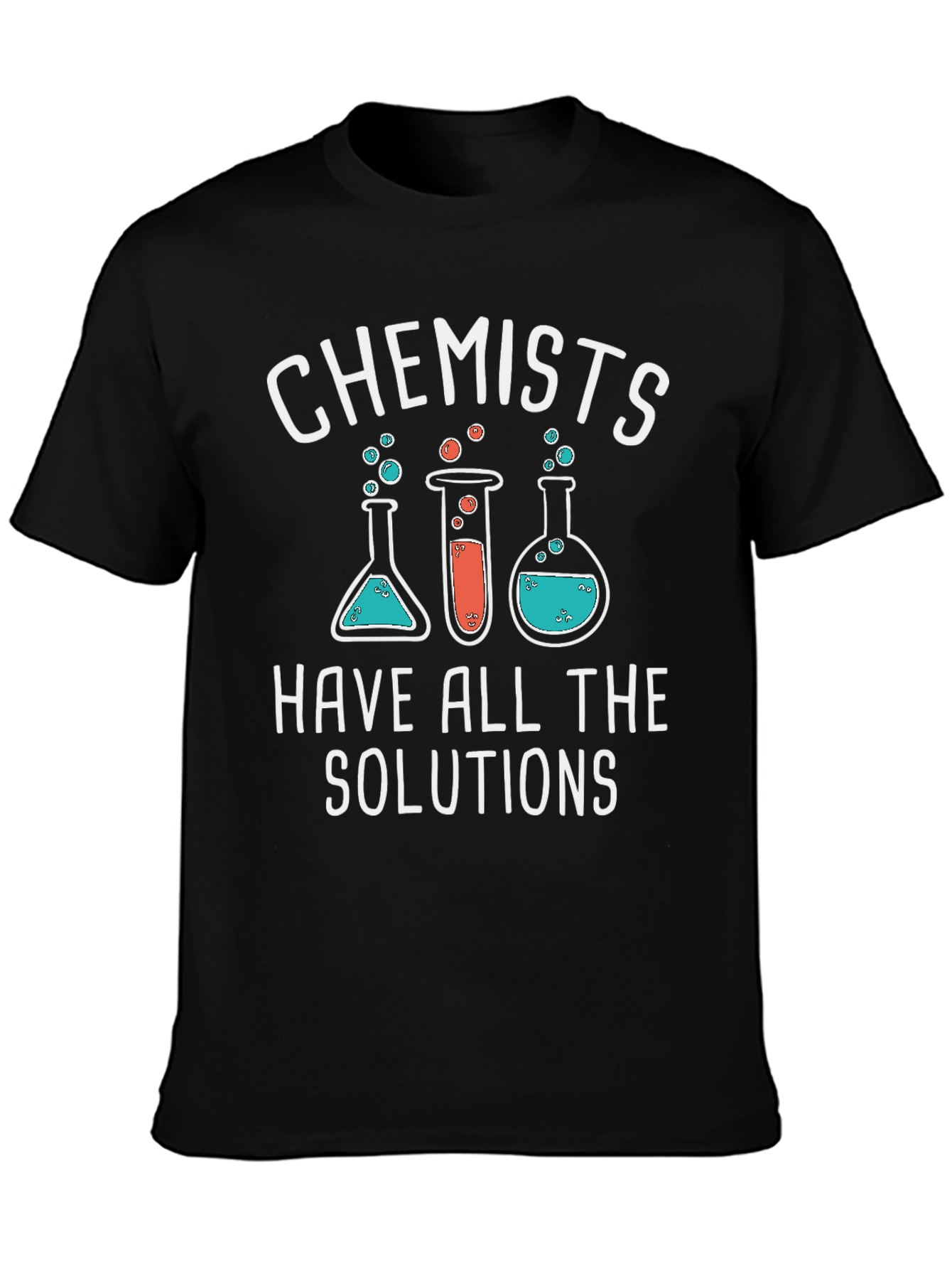 Chemist Humor Black T-Shirt - Solutions Graphic Tee