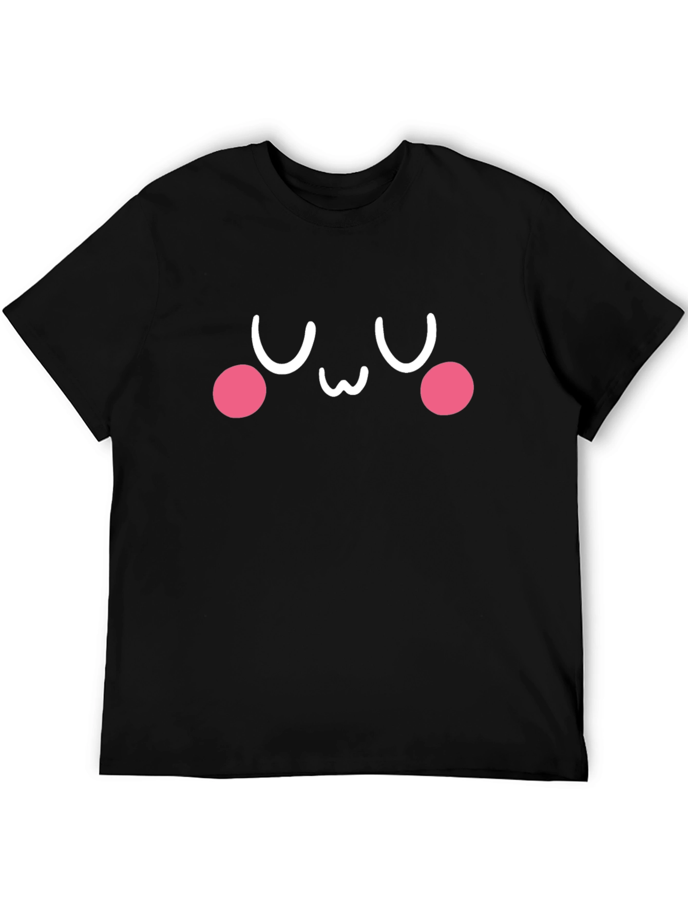 Cute Kawaii Face Black T-Shirt - Express Your Style!