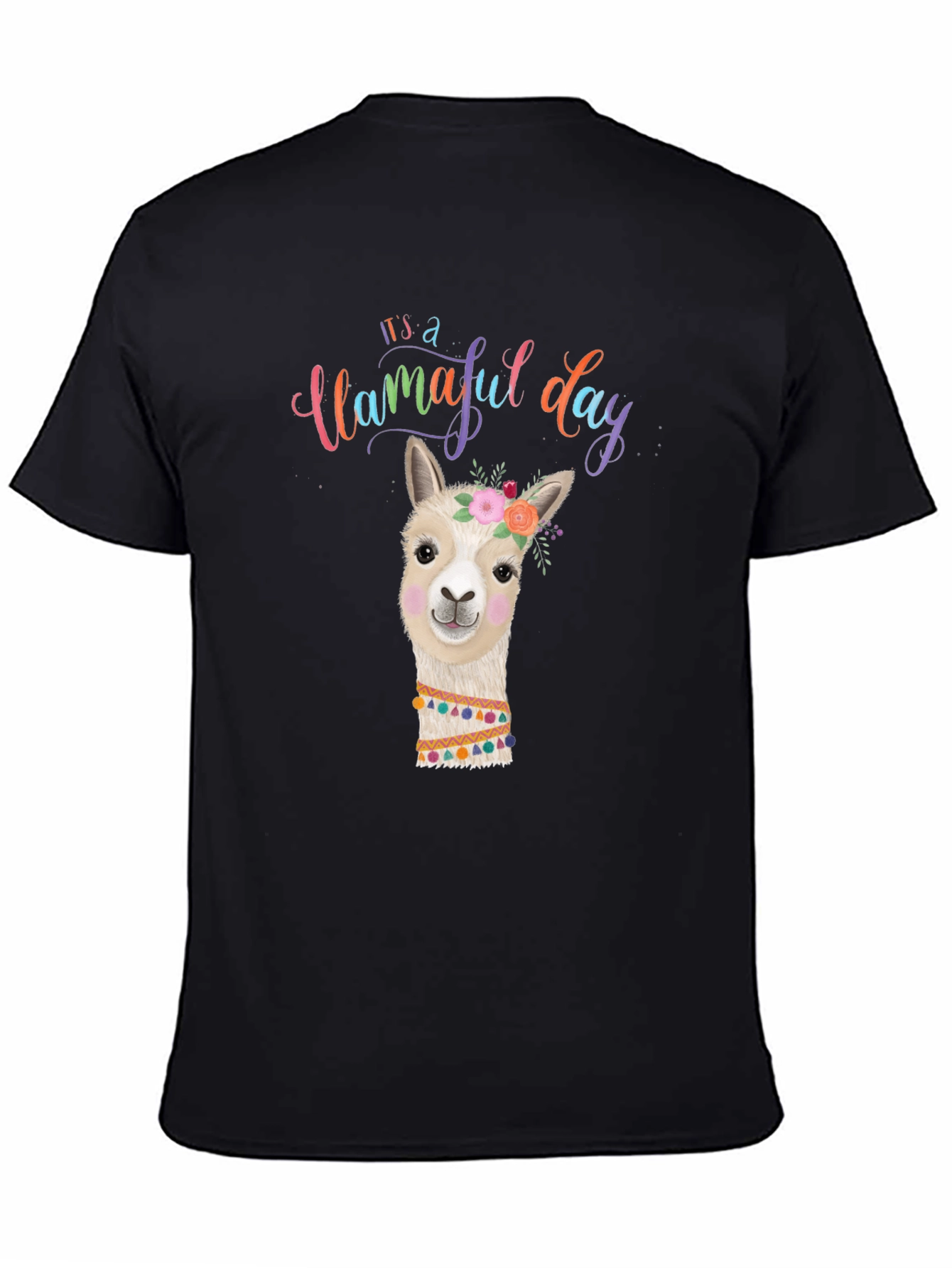 Llamaful Day Black Graphic Tee