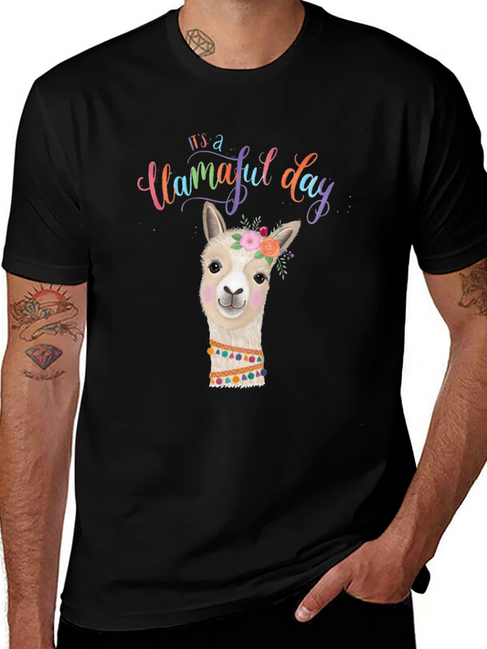 Llamaful Day Black Graphic Tee