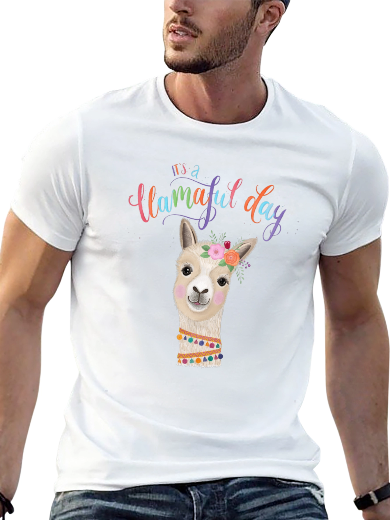 Llamaful Day Black Graphic Tee