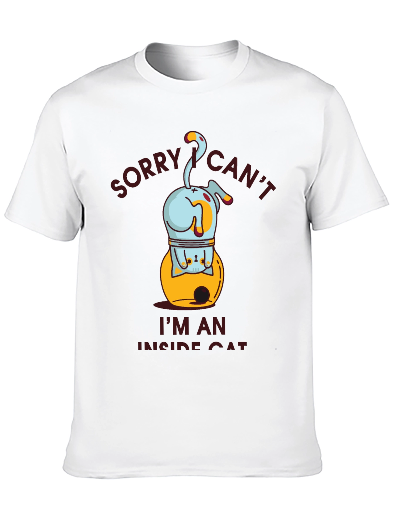Funny Inside Cat Graphic T-Shirt