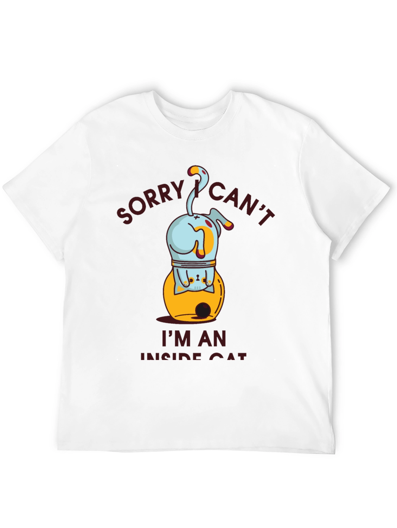 Funny Inside Cat Graphic T-Shirt