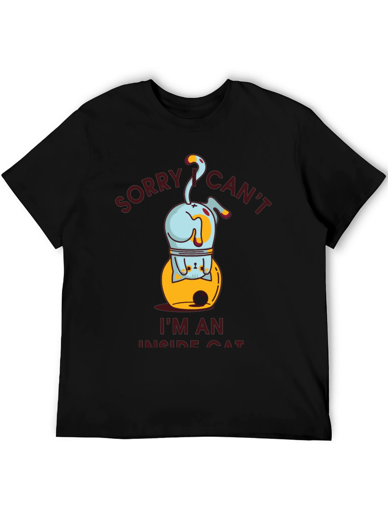 Funny Inside Cat Graphic T-Shirt