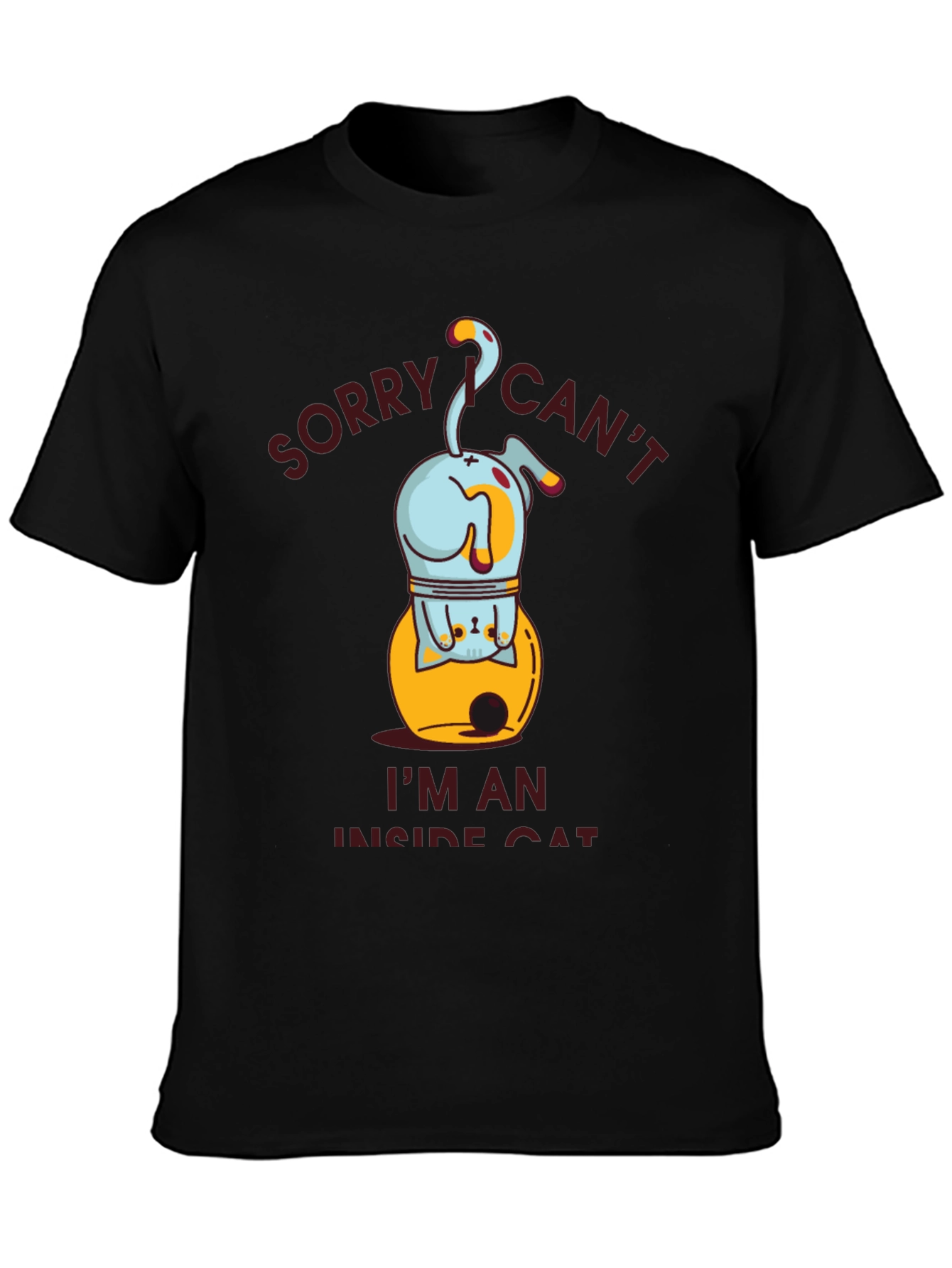 Funny Inside Cat Graphic T-Shirt
