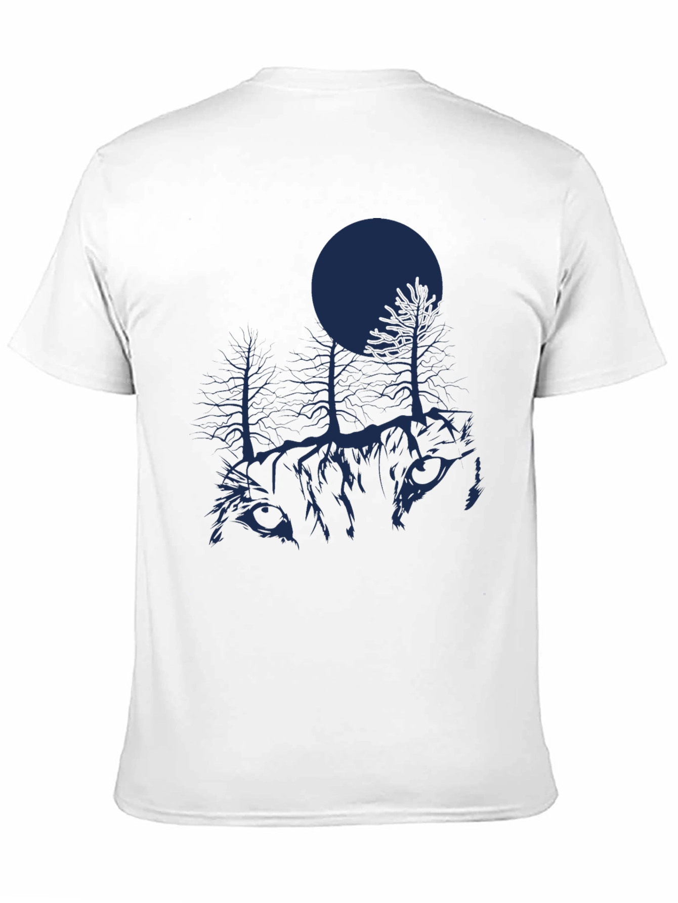Nature Wolf Graphic T-Shirt - Black