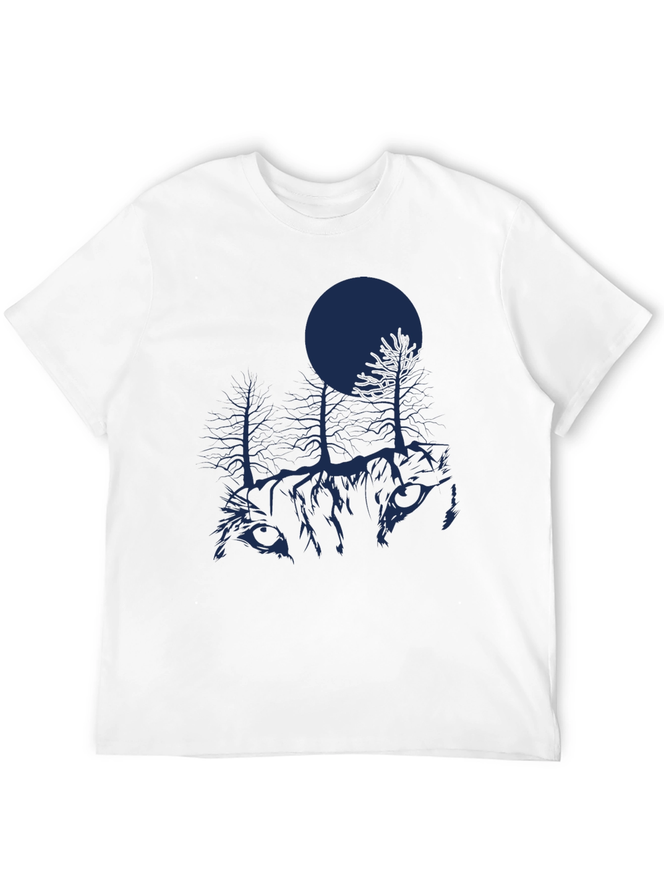 Nature Wolf Graphic T-Shirt - Black