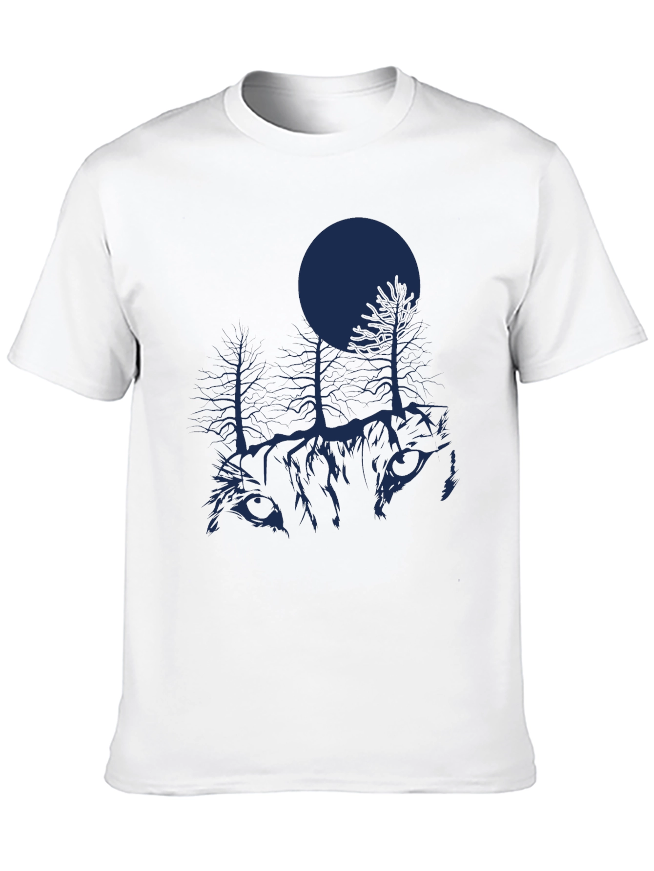 Nature Wolf Graphic T-Shirt - Black