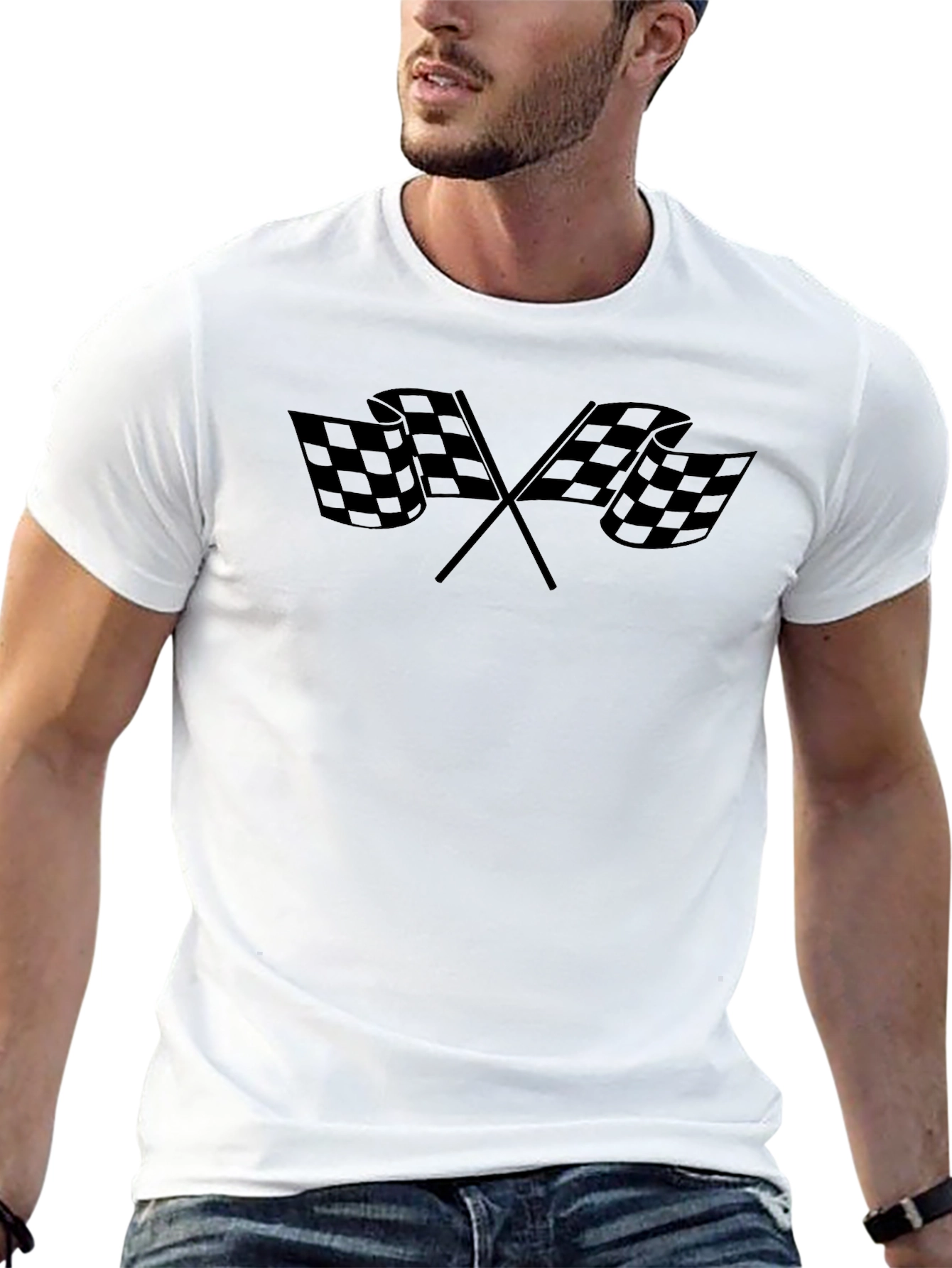 Checkered Flag Graphic Tee - Racing Fan Shirt