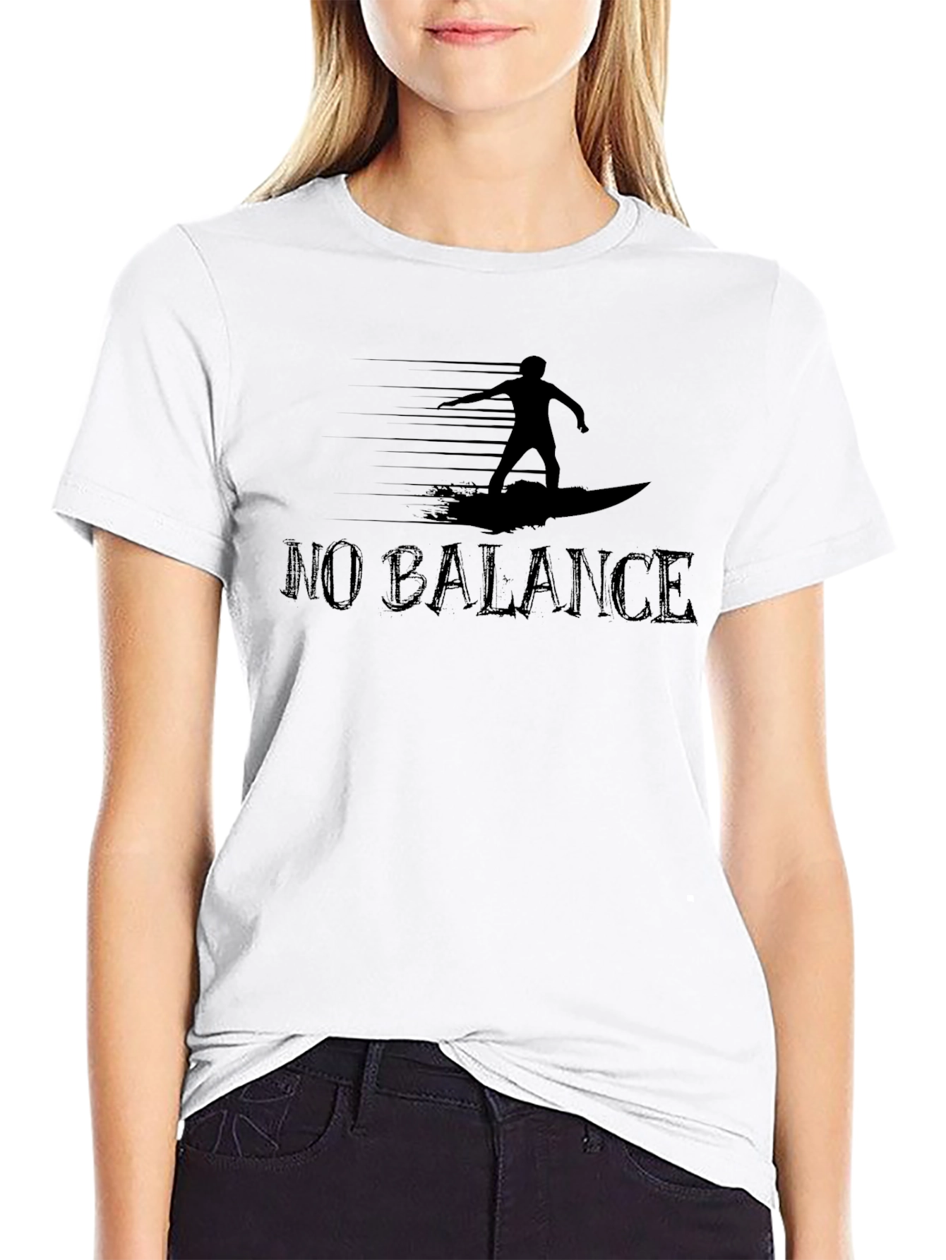 No Balance Surfer Graphic Tee - Cool Black T-Shirt