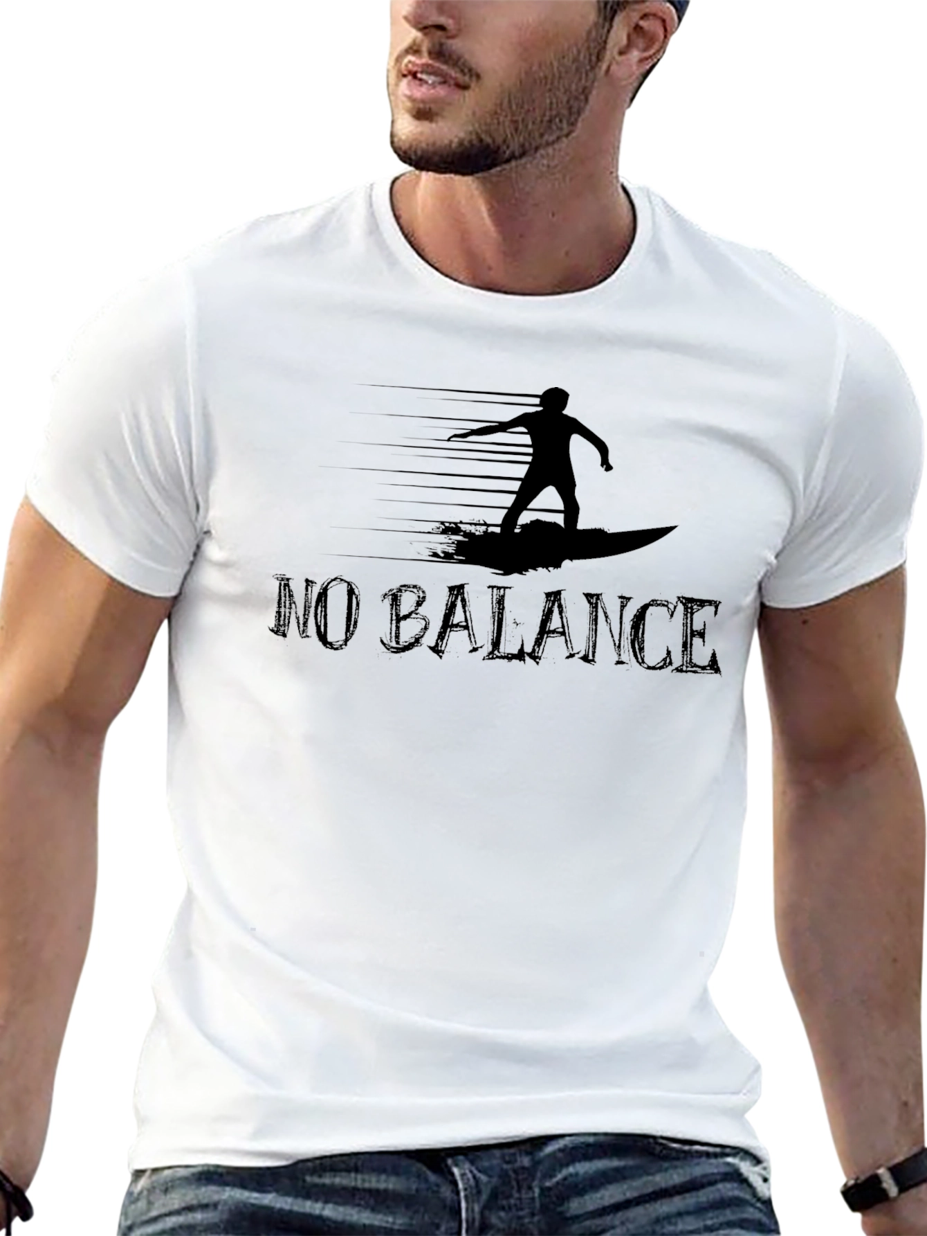 No Balance Surfer Graphic Tee - Cool Black T-Shirt