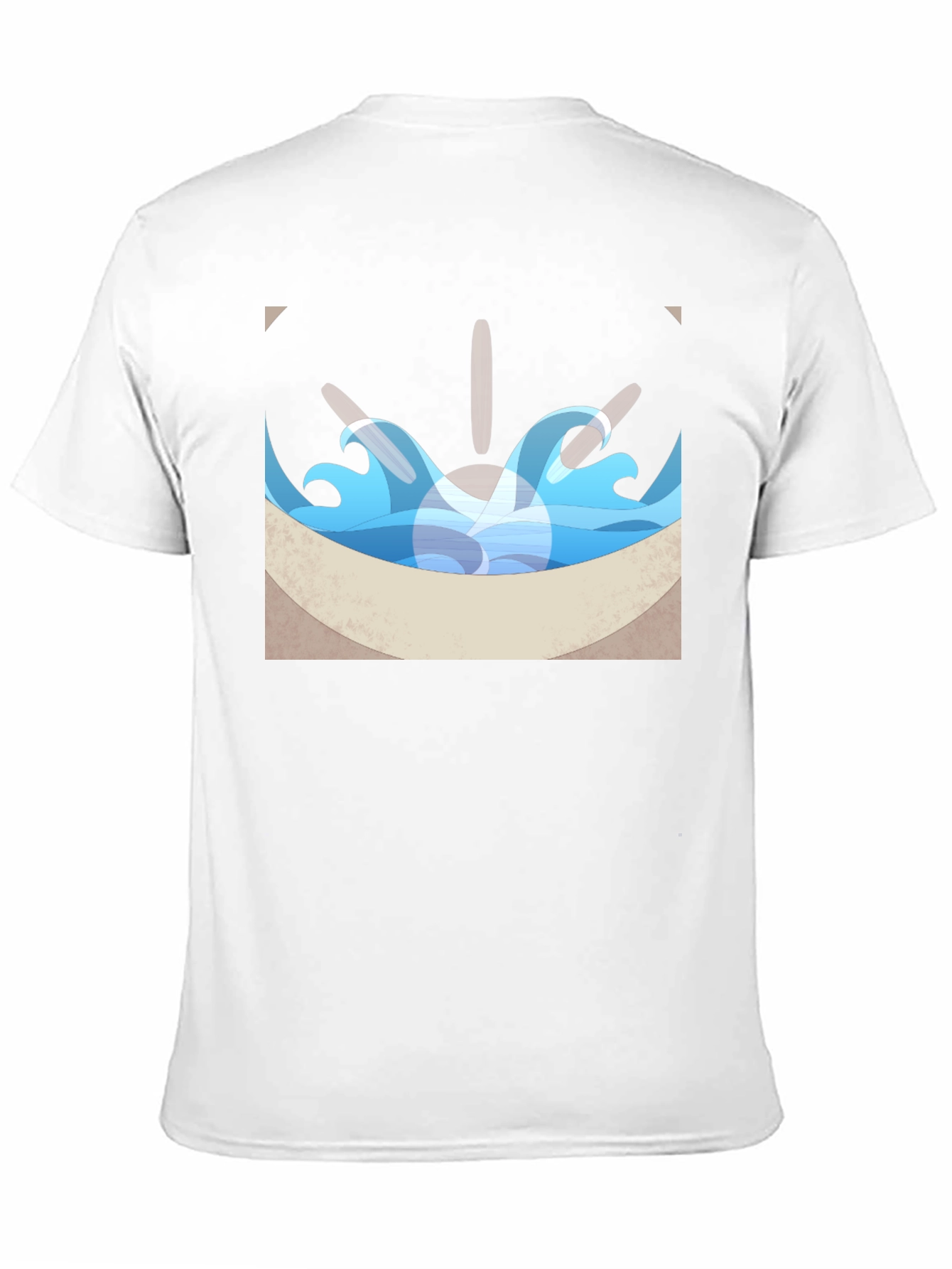Ocean Wave Graphic Tee - Black Cotton Blend