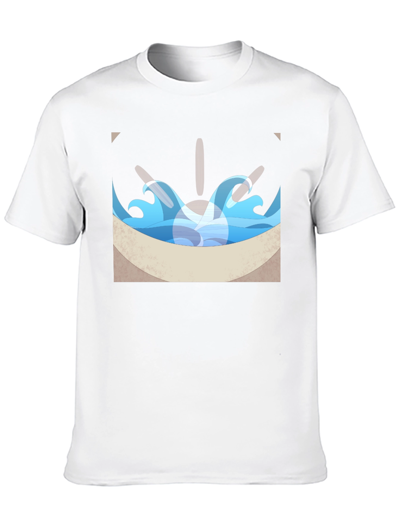 Ocean Wave Graphic Tee - Black Cotton Blend