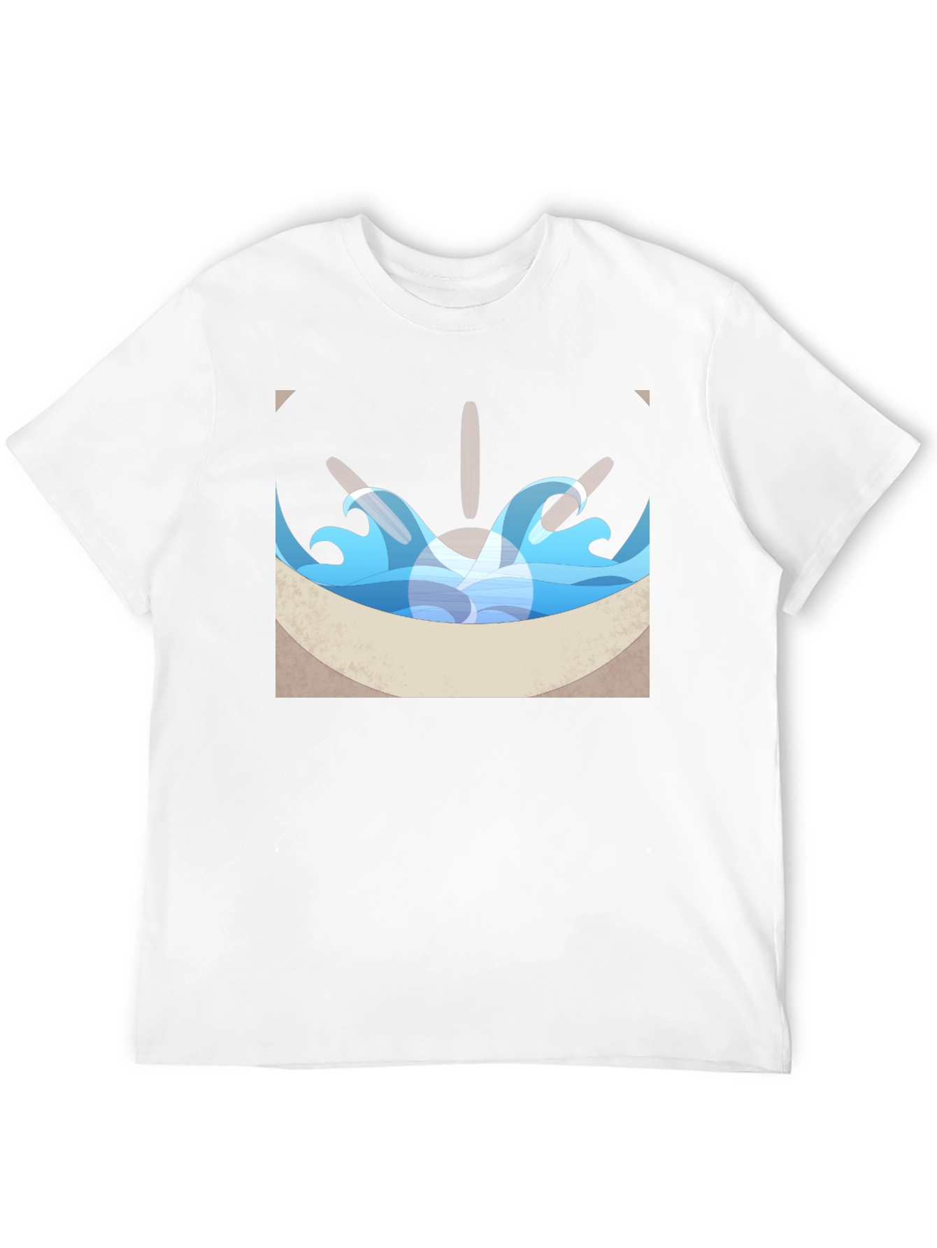 Ocean Wave Graphic Tee - Black Cotton Blend