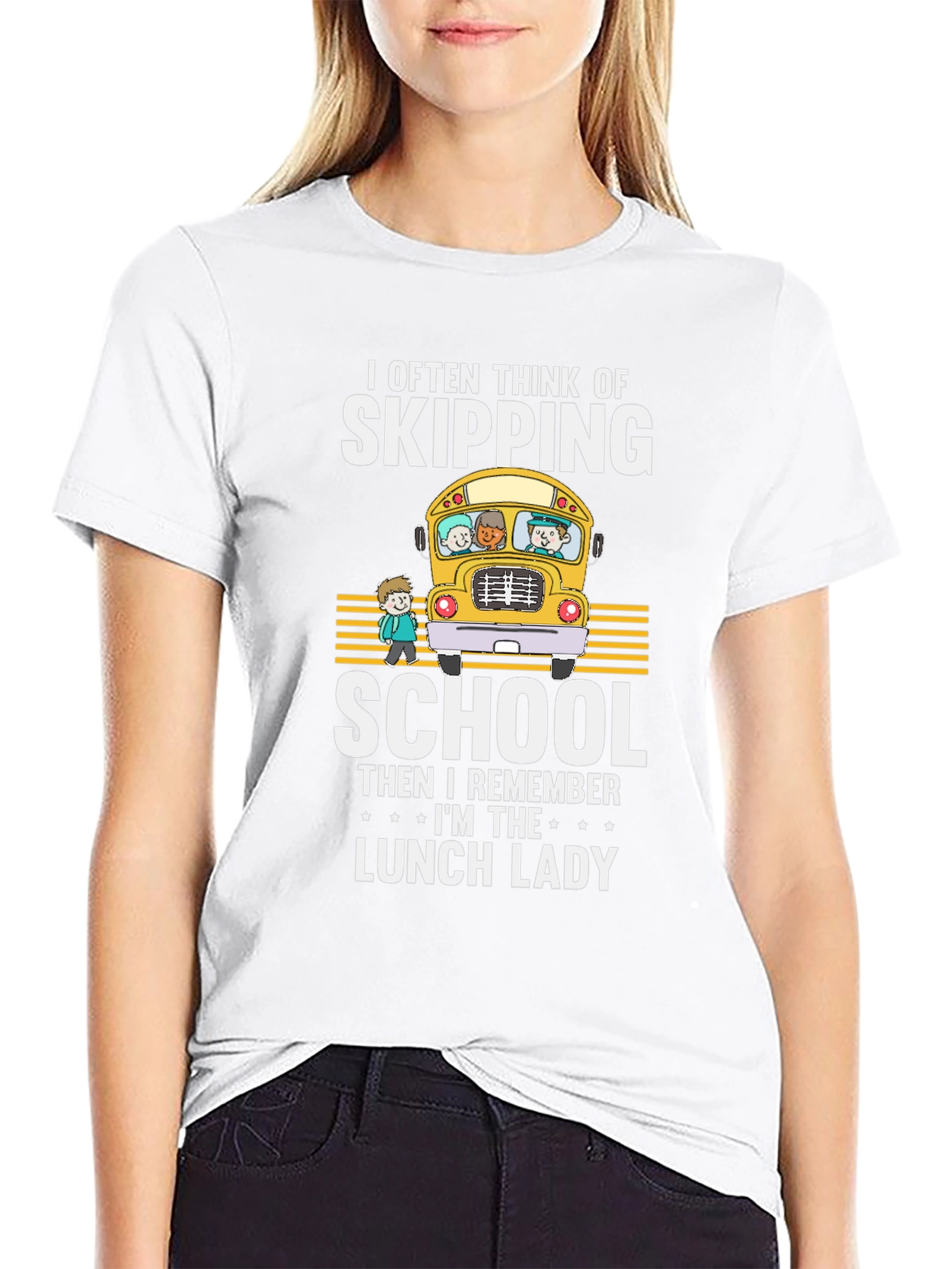 Lunch Lady T-Shirt - School Bus Design