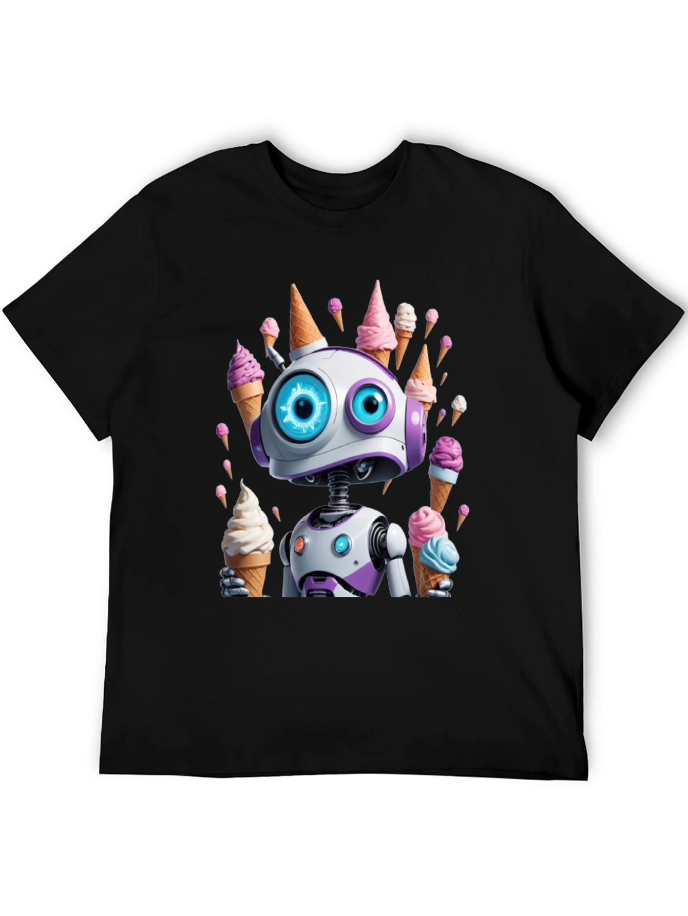 Robot Ice Cream T-Shirt - Fun & Unique Design