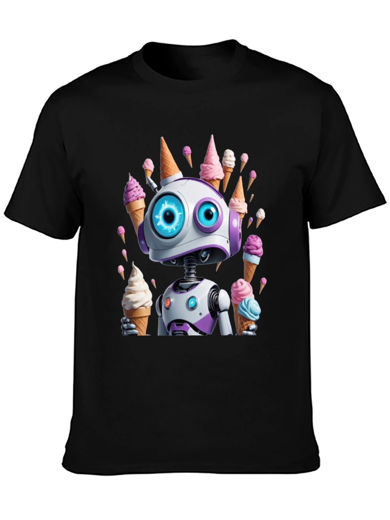 Robot Ice Cream T-Shirt - Fun & Unique Design