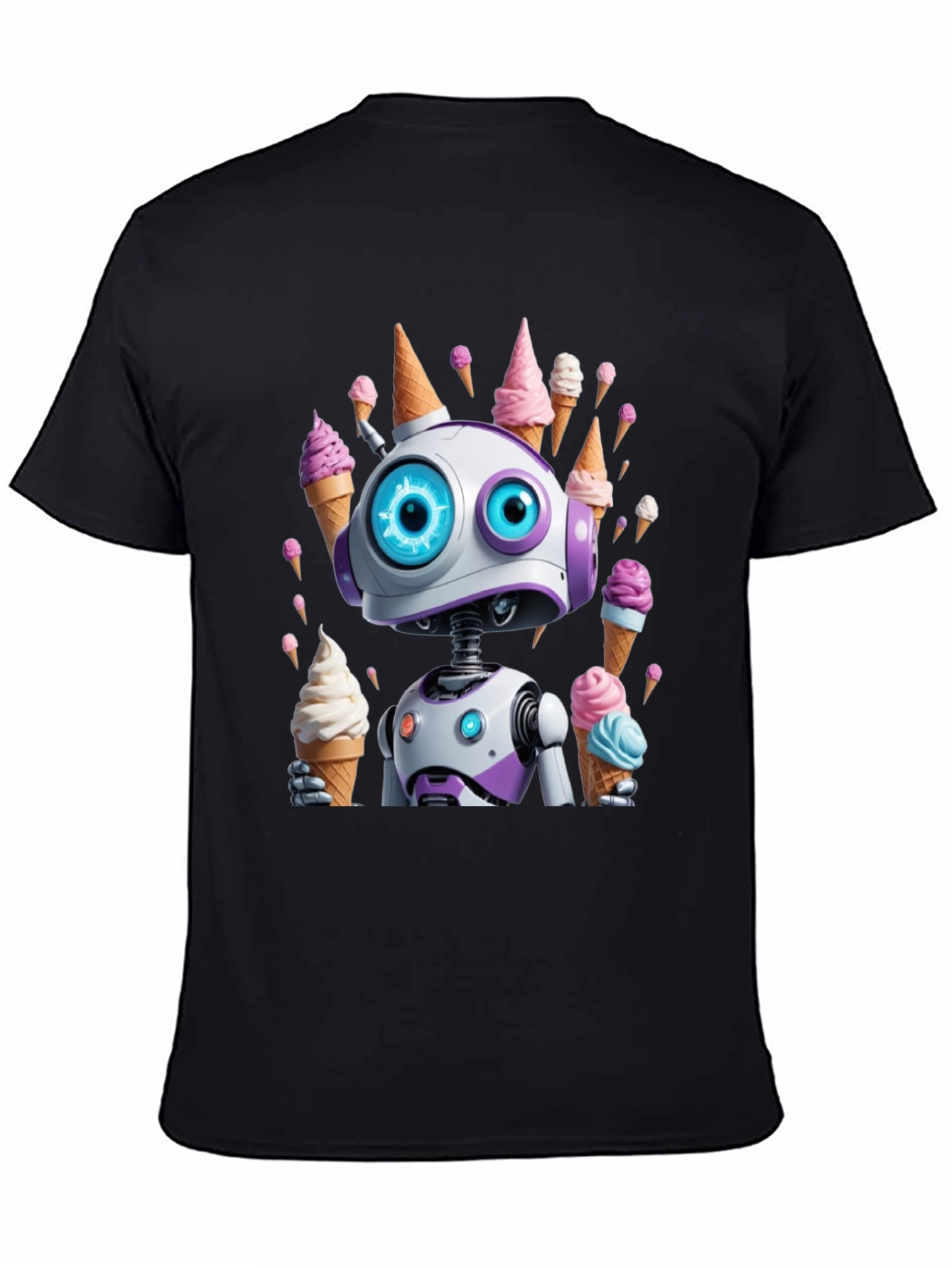 Robot Ice Cream T-Shirt - Fun & Unique Design