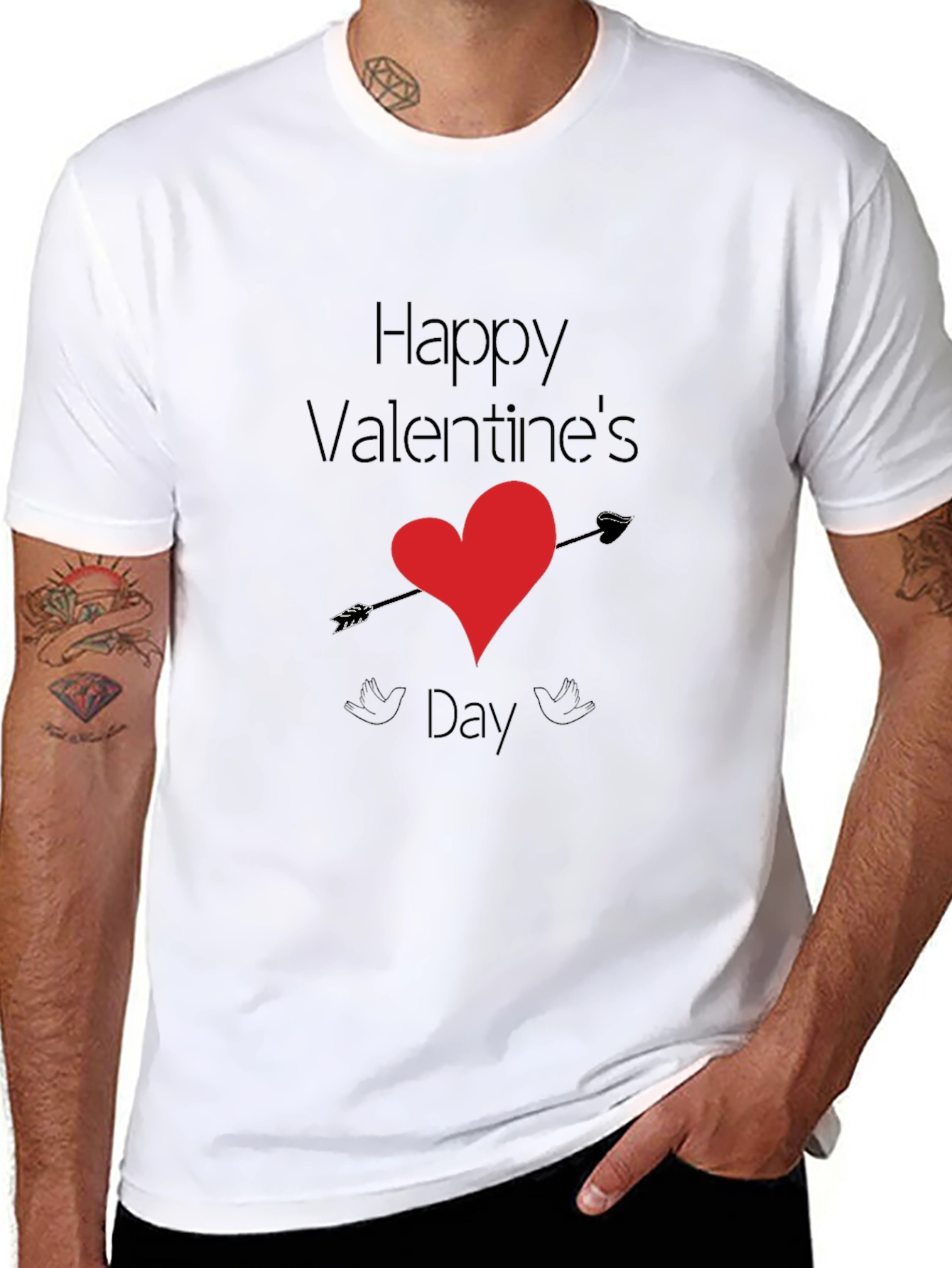 Happy Valentines Day Arrow Heart Graphic Tee