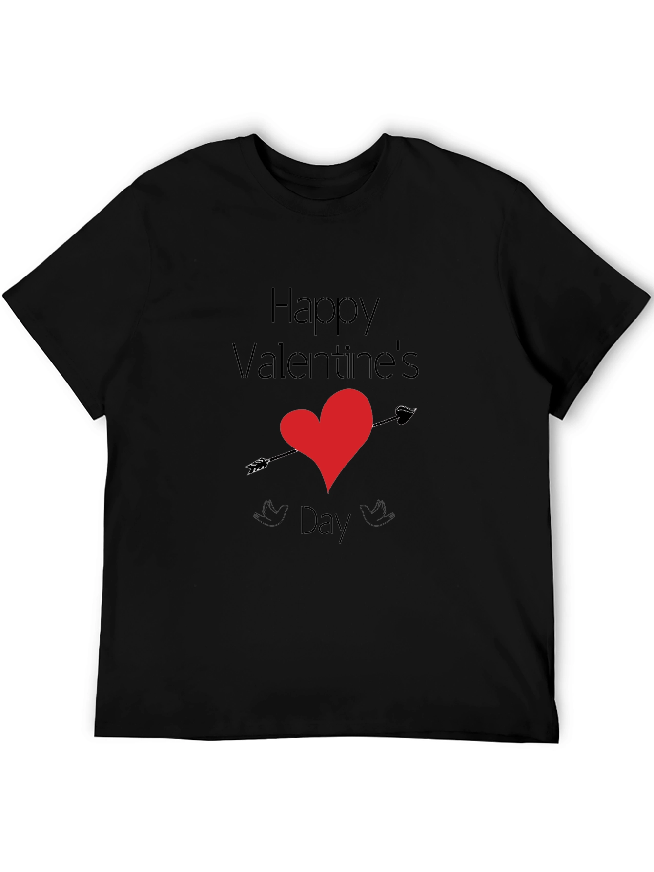 Happy Valentines Day Arrow Heart Graphic Tee