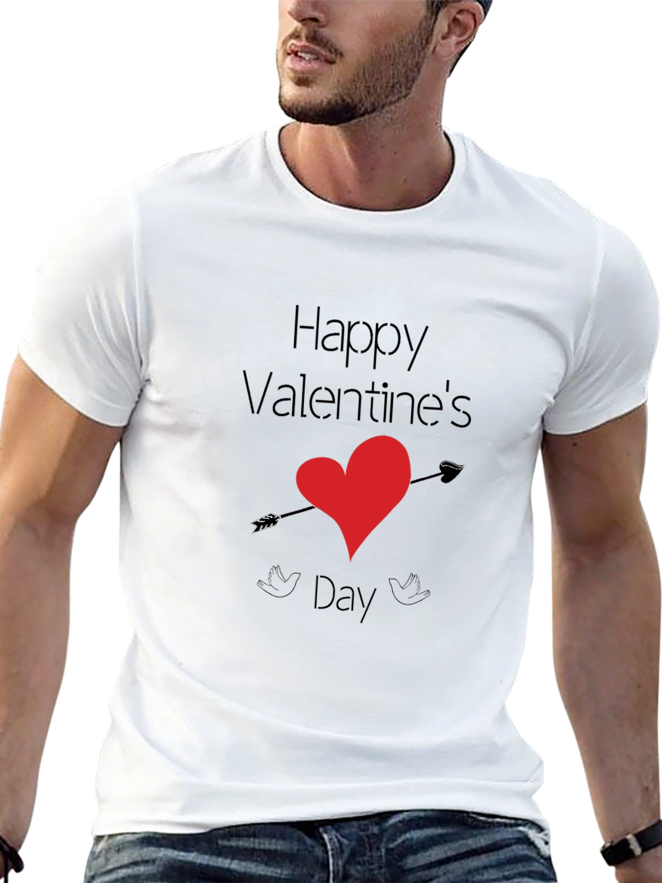 Happy Valentines Day Arrow Heart Graphic Tee