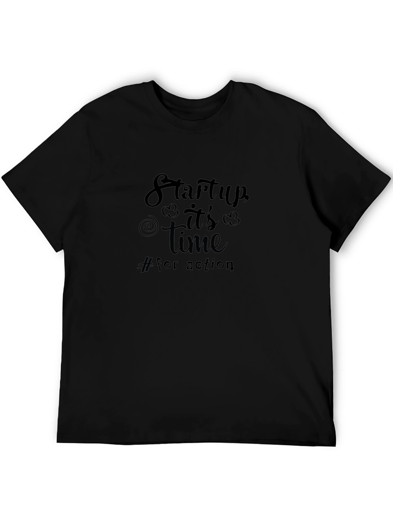 Startup Its Time T-Shirt - Black Cotton Blend