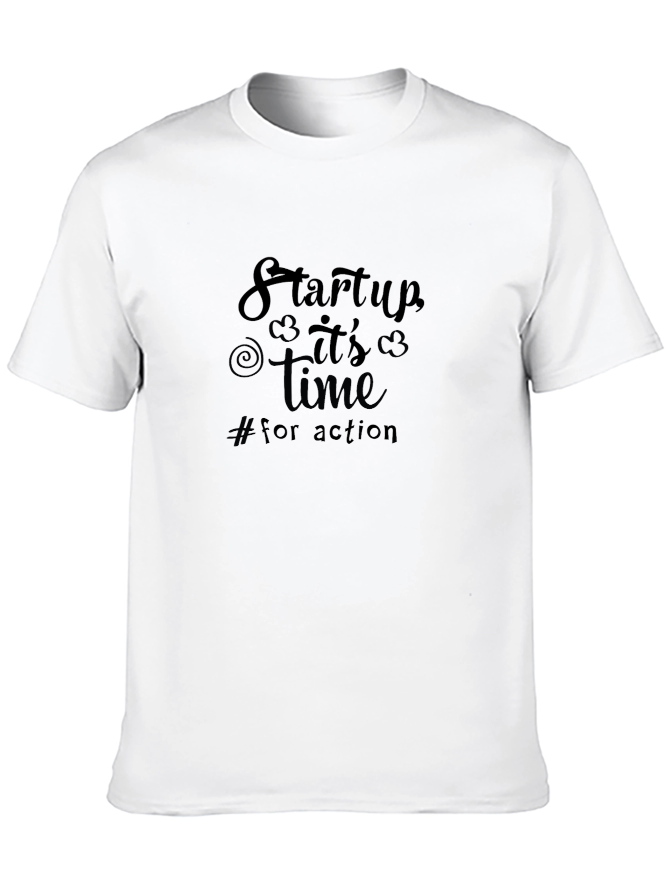 Startup Its Time T-Shirt - Black Cotton Blend