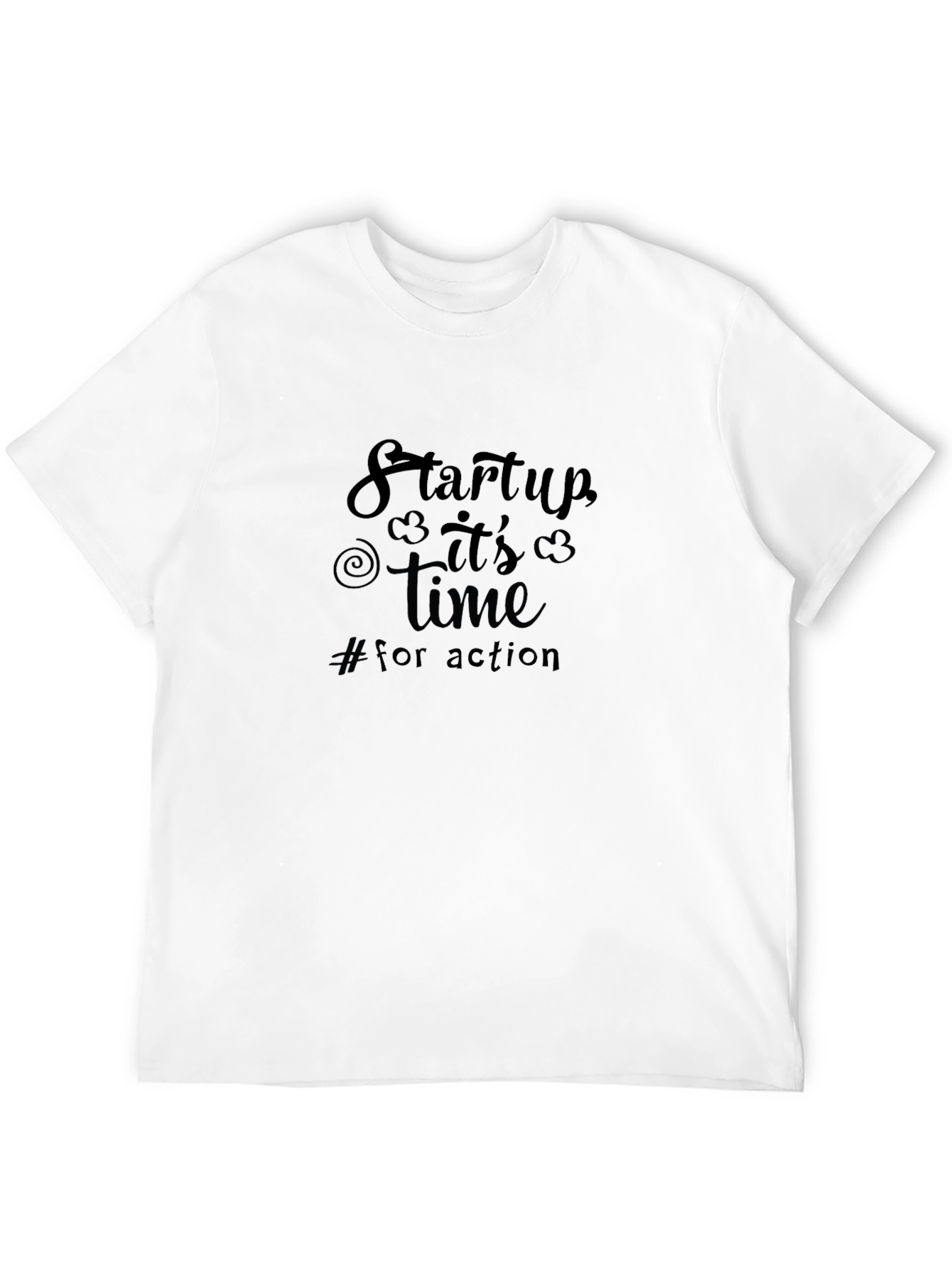 Startup Its Time T-Shirt - Black Cotton Blend