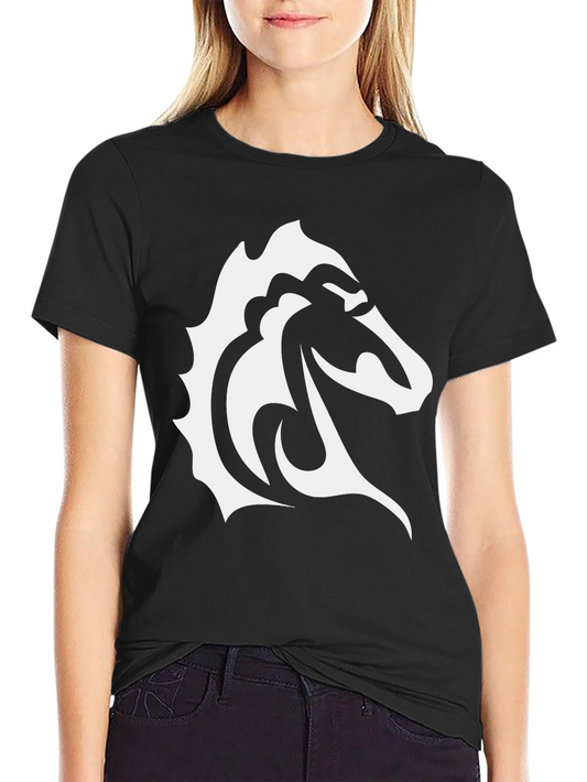 Black Tee with Tribal Horse Graphic