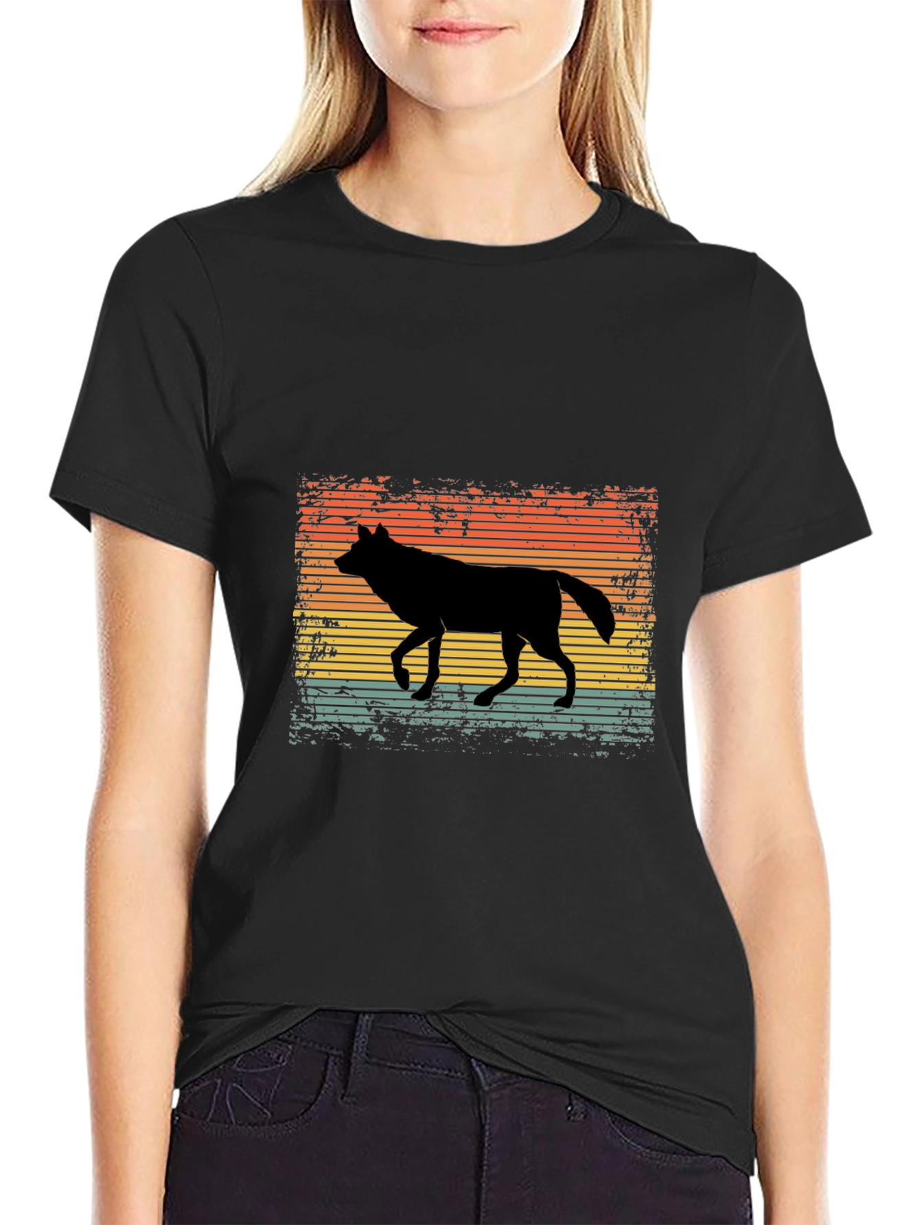 Retro Wolf Silhouette T-Shirt