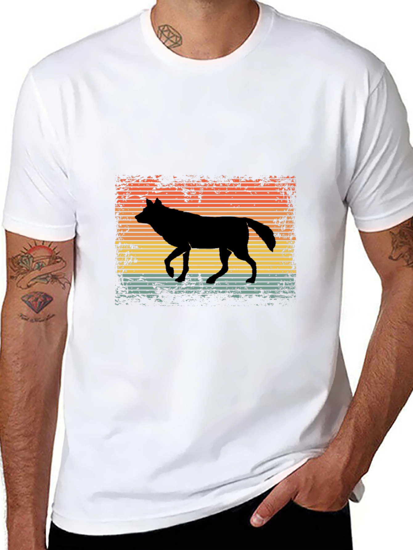 Retro Wolf Silhouette T-Shirt