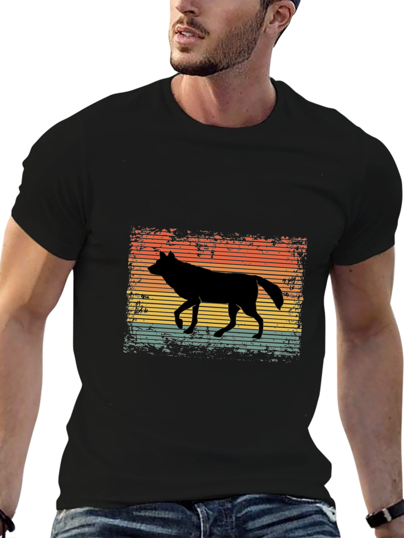 Retro Wolf Silhouette T-Shirt